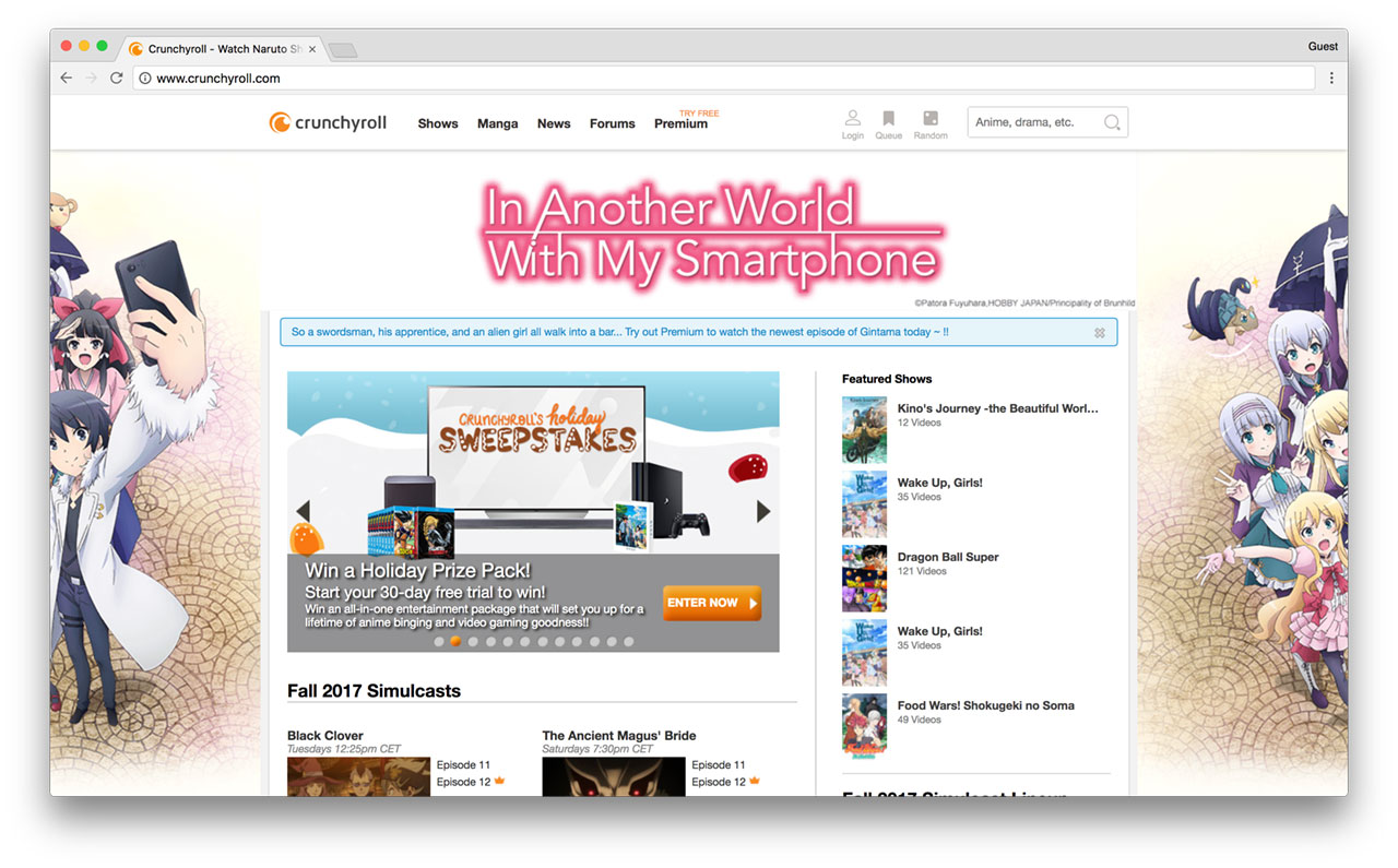 CrunchyRoll Web Site